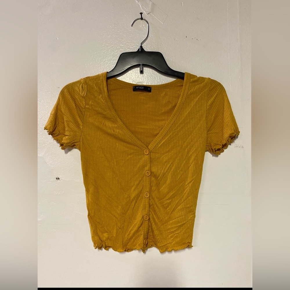 Gold Ruched Crop Top